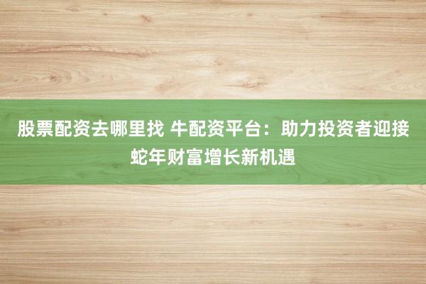 股票配资去哪里找 牛配资平台：助力投资者迎接蛇年财富增长新机遇